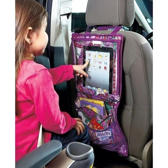 On-The-Go Children Car Backseat Organizer Pink Auto Travel Quilted Bag Gift NEW - Picture 2 of 2